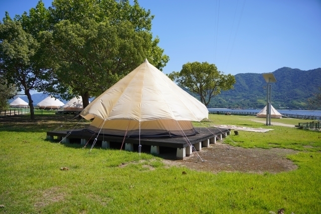 大久野島のキャンプ場のグランピング施設